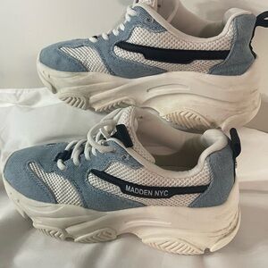 Madden NYC Women's Blue and White Sneakers